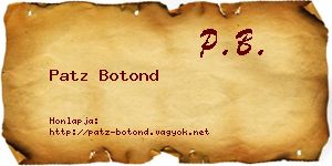 Patz Botond névjegykártya